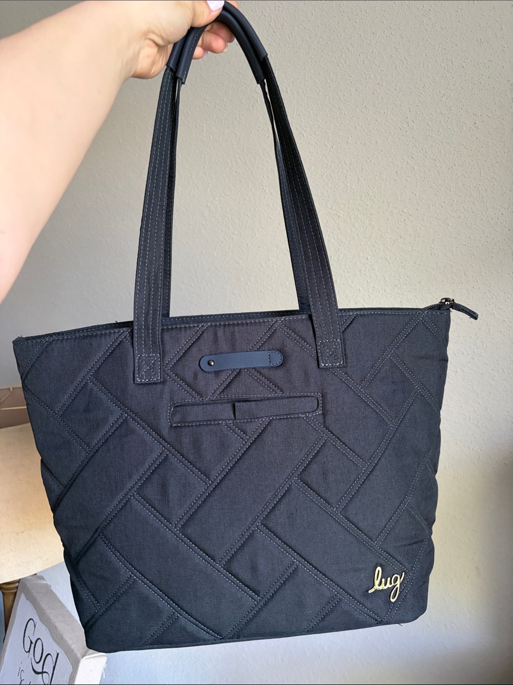 lug Skyliner Navy Blue Quilted Carry On Medium Tote Bag NWOT - Picture 13 of 13